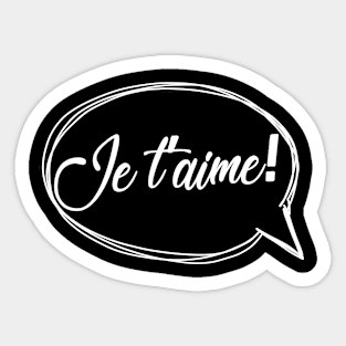 Je T'Aime! Speech Bubble Logo Graphic Tee Sticker